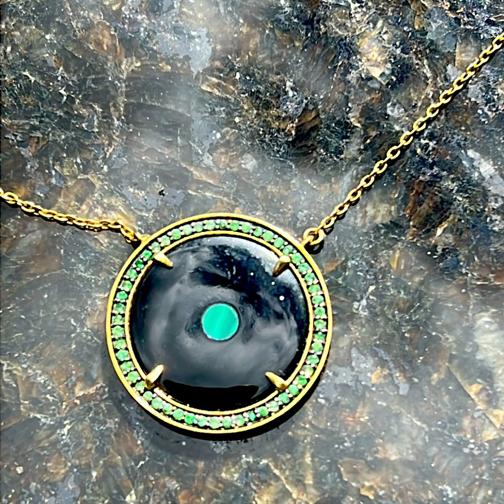 Gold plated 925 sterling silver chain and pendant reversible.
